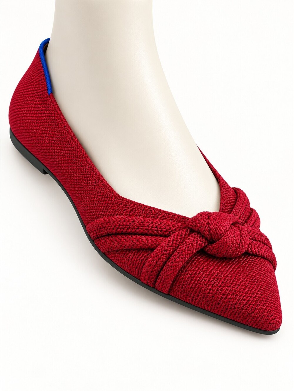 Rothy’s Red Knit Knot Pointed-Toe Flats Women’s Size 10.5 Like New